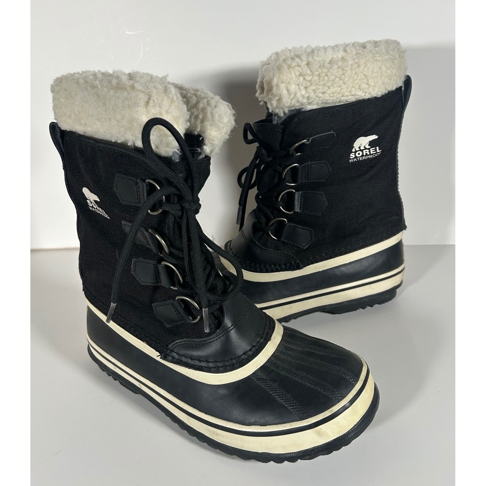 Sorel Winter Carnival Waterproof Boots Black Womens Size 7